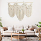 RUIZHIXUAN large macrame wall hanging - Boho Tapestry Macrame Wall Decor Art- Chic Bohemian Handmade Woven Tapestry Home Decoration for Bedroom Living Room Apartment Dorm Gallery - 43"x32" (Bead-B)