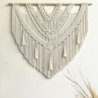 large macrame wall hanging - Boho Tapestry Macrame Wall Decor Art- Chic Bohemian Handmade Woven Tapestry Home Decoration for Bedroom Living Room Apartment Wedding Party - 43"x40" (Bead Fringe)