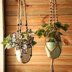 SATINIOR 12 Pcs Macrame Plant Hangers Handmade Boho Hanging Planters 12 Different Tiered Designs with 12 Hooks for Flower Pots Indoor Outdoor Decorative Wall Hanging Baskets for Home(Classic,Burlap)