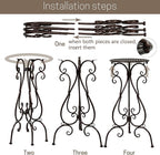 2 Pack Plant Stands Indoor Outdoor, Metal Flower Pot Holder 22.5 inch Tall, Heavy Duty Pedestal Plants Stand for Patio Garden Porch Corner Balcony, Brown