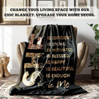 Black Inspirational Blanket, She is Confident Motivational Black Women Throw Blankets Gifts for Bed Couch Girly Room Bedroom Dorm Home Decor, Inspirational Gifts for Women, 50x60 Inches