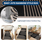 GarveeHome Modern Rainbow Easy Jute Runner Rug, 2x6 Rug for Hallways - Non-Slip Indoor Outdoor Carpet, Washable for High Traffic Laundry Room, Kitchen, Entryway
