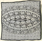 Black White Elephant Flower Mandala Mandala Barmeri Large Floor Pillow Cover Cushion Meditation Seating Ottoman Throw Cover Hippie Decorative Zipped Bohemian Pouf Ottoman Cases 24 " square