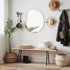 WallBeyond 24 inch Round Mirror Gold Circle Wall Mirror for Bathroom with Metal Framed, Round Wall Mirror for Wall Decor, Vanity, Entryway Living Room