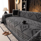 VClife Couch Cover Bohemian Tribal Sofa Cover Washable Sofa Protector, Non Slip Dark Gray Couch Covers for 2 Cushion Couch Sofa Thick Soft Chenille Sofa Slipcover 71"X118"