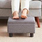 Small Foot Stool Under Desk Foot Stools Ottoman Footstool Foot Stools Small Footstools Foot Stool for Living Room Foot Rest 15" W x 12" D x 9.5" H Linen Dark Grey