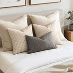 MIULEE Pack of 2 Decorative Burlap Linen Christmas Throw Pillow Covers Modern Farmhouse Pillowcases Rustic Woven Textured Cushion Cover for Sofa Couch Bed 16x16 Inch Beige