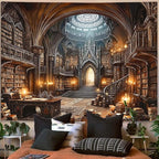 Accnicc Gothic Library Tapestry Medieval Bookshelf Tapestries Wall Hanging Goth Vintage Dark Academia Hall Book Library Backdrop Large Tapestry for Bedroom Living Room Dorm Classroom 80 x 60 inch