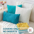 decorUhome Cozy Textured Throw Pillow Covers 12x20 Inch Set of 2, Soft Plush Faux Wool Turquoise Accent Couch Pillow Covers for Modern Farmhouse Sofa Bed Living Room