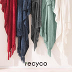 RECYCO Throw Blanket Soft Cozy Chenille Throw Blanket with Fringe Tassel for Couch Sofa Chair Bed Living Room (Christmas Red, 50'' x 60'')