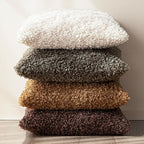 Foindtower 2 Pieces 24x24 Inch Red Brown, Faux Fur Throw Pillow Cover Accent Sherpa Furry Pillow Covers Fuzzy Soft Pillowcases Cozy Sheepskin Decorative Fleece Cushion Case for Bed Couch Living Room
