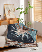 Erke Chair Recliner Cover Boho Throw Blanket Hippie Room Decor Wall Hanging Tapestry Outdoor Picnic Camping Rug Mattress Beach Towel Sofa Furniture Slipcover Bohemian 50”x70” The Sun and Moon Stars