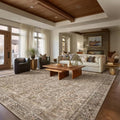 Washable Rugs for Living Room: 9x12 Area Rugs for Bedroom Ultral Soft Non-Slip Stain Resistant Vintage Boho Large Carpet for High-Traffic Dining Room - Farmhouse Decor
