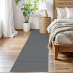 EARTHALL Woven Runner Rug 2.6x8 Ft Washable Runners for Hallways Wide Non Slip Rubber Backed Kitchen Runner Braided Indoor Floor Carpet for Entryway Hallway Kitchen Bedroom, Dark Gray