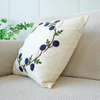 vctops Floral Embroidered Pillow Covers 18x18 Inch Spring Summer Cotton Tufted Throw Pillow Cover Outdoor Garden Cushion Case for Sofa, Bed, Living Room (Flower A,18"x18")
