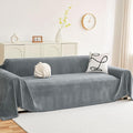 hyha Couch Cover for Dogs, Boho Sofa Covers for 3 Cushion Couch Washable, Chenille Sofa Slipcover for Pets, Soft Loveseat Sectional Couch Throw Blankets with Tassels (Grey, 71x91 Inch)