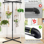 Plant Hanger Indoor, 59" Tall Hanging Plant Stand Heavy Duty Metal Indoor Plant Hanger Stand Hanging Plant Holder with 8 Hooks Hanging Planters for Indoor Plants Bedroom Living Room Balcony