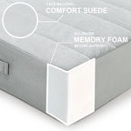 2 Pcs High Density Foam Floor Pillow - Upgraded Large Pillows Seating for Adults - Outdoor Floor Cushion with Soft Tufted Cover - Yoga Pillows for Sitting On Floor - 22 Inch Light Gray