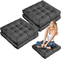 Jerify Floor Pillow Cushions Large Round Square Large Meditation Floor Pillow for Classroom Adult Meditation Picnic Party Seating Learning Daycare School(Square,Dark Grey,4 Pcs)