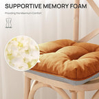 Love's cabin Memory Foam Chair Cushions Set of 4, 19"x19"x3.5" Indoor & Outdoor Seat Pads for Dining, Kitchen, Office, Patio Chairs - Terracotta