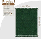 Chenille Throw Blanket for Couch with Tassels,50"X60" Soft Cozy Lightweight Knitted Boho Decorative Blankets for Bed and Sofa,Dark Green