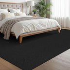 EARTHALL Woven Area Rugs 6x9 Ft Washable Living Room Rugs Non Slip Rubber Backed Dining Room Rug Braided Bedroom Rugs Indoor Floor Carpet for Living Room, Bedroom, Dining Room, Black/Grey