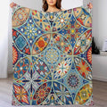 Boho Floral Throw Blanket Colorful Bohemian Mandala Blanket for Sofa Bed Couch Chair Or Dorm 40"x50"