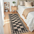GarveeHome Checkered Jute Runner Rug 2x6 Kitchen Runner Rugs Indoor Outdoor Entryway Rug Non-Slip Washable Jute Rugs for Hallway Non Shedding Neutral Carpet for Bedside Front Door Porch, Natural