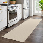 EARTHALL Woven Runner Rug 2x6 Ft Washable Runners for Hallways Cotton Non Slip Rubber Backed Kitchen Runner Braided Indoor Floor Carpet for Entryway, Hallway, Kitchen, Bedroom, Beige/Khaki