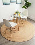 Unique Loom Braided Jute Collection Area Rug - Dhaka (10' Round, Natural)