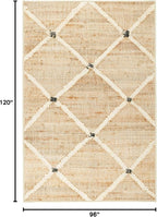 Dash and Albert Kali, Natural, 7'6" x 9'6", Diamond, Soft and Cozy, High Traffic, Lightweight, Anti-Slip, Durable, Machine Washable Area Rug for Bedroom, Living Room, Dining, Den, Foyer, Entryway