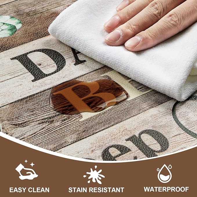 Likiyol Sunflower Kitchen Mats for Floor [3 PCS] Anti Fatigue Mats for Kitchen Floor, Floral Farmhouse Kitchen Rugs Non Slip Washable Comfort Kitchen Decor Mat, 18'' x 30'' + 18'' x 48'' + 18'' x 60''