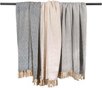 DII Diamond Throw Collection Cotton Woven, 50x60, White