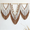 large macrame wall hanging - Boho Tapestry Macrame Wall Decor Art- Chic Bohemian Handmade Woven Tapestry Home Decoration for Bedroom Living Room Apartment Wedding Party - 43"x32" (Beige-Brown)