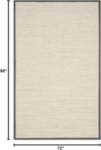 Safavieh Area Rug 6x8 - Natural Fiber Collection - Marble & Dark Grey, Sisal, Woven Design with Border (NF143D)