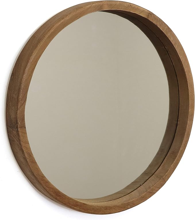 Rutledge & King Wall Mirror - Rustic Round Mirror - Decorative Circle Mirrors for Bathrooms, Living Rooms, and Bedrooms (1 Pack, Midwood - Medium)