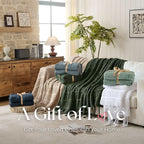 Boho Knitted Chenille Blanket with Tassels - Lightweight & Soft All-Season Throw - 3D Classic Pattern for Living Room Bedroom Couch, Imperial Green, Queen 90"x90"