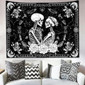 KJHL Black and White Gothic Witchy Skull Tapestry 44ʺ x 60ʺ Floral Constellation Skeleton Aesthetic Tapestries Wall Hanging for Bedroom Dorm