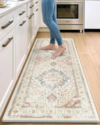 DEXI Kitchen Mats for Floor Cushioned, 23x59 Extra Large Wide Runner Rug Non Slip, Waterproof Soft Comfort Standing Padded Anti Fatigue Decorative, Light Beige