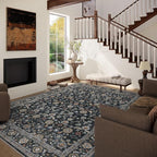 Washable Area Rugs for Living Room: 9x12 Bedroom Rug Vintage Boho Area Rug Stain Resistant Non Slip Low Pile Lightweight Soft Carpets for Living Room Dining Room Kitchen Nursery Kids Room Farmhouse