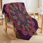 Mandala Throw Blanket Indian Hippie Bohemian Art Floral Texture Pattern Blanket for Sofa Bed Couch Chair Or Dorm 50"x60"