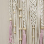 EOBTAIN Boho Macrame Wall Hanging Handmade Dream Catchers Pink and White Woven Tapestry Wall Decor Dreamcatcher Tassel Wall Art Bohemian Home Decor for Bedroom Living Room,Gifts for Girls Woman Mom