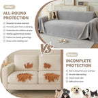 Couch Cover for Dogs, Boho Sofa Covers for 3 Cushion Couch, Chenille Sofa Slipcover for Pets Washable, L-Shape Sectional Couch Loveseat Cover Soft Throw Blankets with Tassels(71x134,Grey)