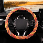 SEG Direct Boho Steering Wheel Cover with Baja Blanket Cloth, Ethnic Style Auto Wheel Cover Made of Coarse Flax, Fits 14 1/2-15 1/4 inches Car Wheel