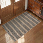 LIVEBOX Easy Jute Indoor Outdoor Rug 3x5 Front Porch, Black Striped Washable Outdoor Rugs for Entryway Living Room, Non Slip Rug Geometric Carpet Door Mat for Entry Front Door, Patio, Kitchen, Bedroom