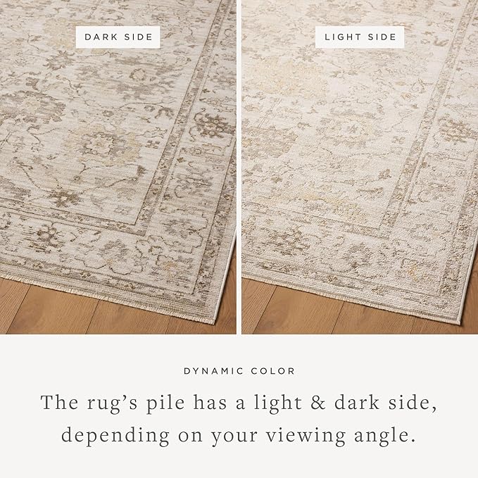 Loloi Magnolia Home by Joanna Gaines Pace Collection PAC-01 Natural/Stone 9'-6" x 9'-6" Round Area Rug