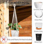 Macrame Plant Hanger - Fits 4 to 13 inches Pots for Indoor Outdoor, 35"/29"/23" Different Sizes Set, Ivory (POTS NOT Included)