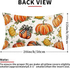 Kawani Fall Lumbar Pillow Covers 12X20 Inch Buffalo Plaid Polka Dot Pumpkins Leaves Decorative Pillow Cases Set of 2 Autumn Harvest Thanksgiving Farmhouse Throw Pillows for Cushion Sofa Couch Outdoor