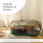 THE ART BOX Cotton Patchwork Vintage Boho Embroidered Floor Pillows & Cushion Cover Dog Pouf Seating Pouf Meditation Pillow Pet Bedding Cat Bed Boho Home Décor (35x35 Inches, Cover Only)
