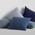 Topfinel 4 Packs Blue Decorative Throw Pillow Covers 16x16 Inch for Living Room Couch Bed Sofa, Boho Western Farmhouse Home Decor, Square Soft Moss Corduroy Fall Cushion Case 40x40 cm